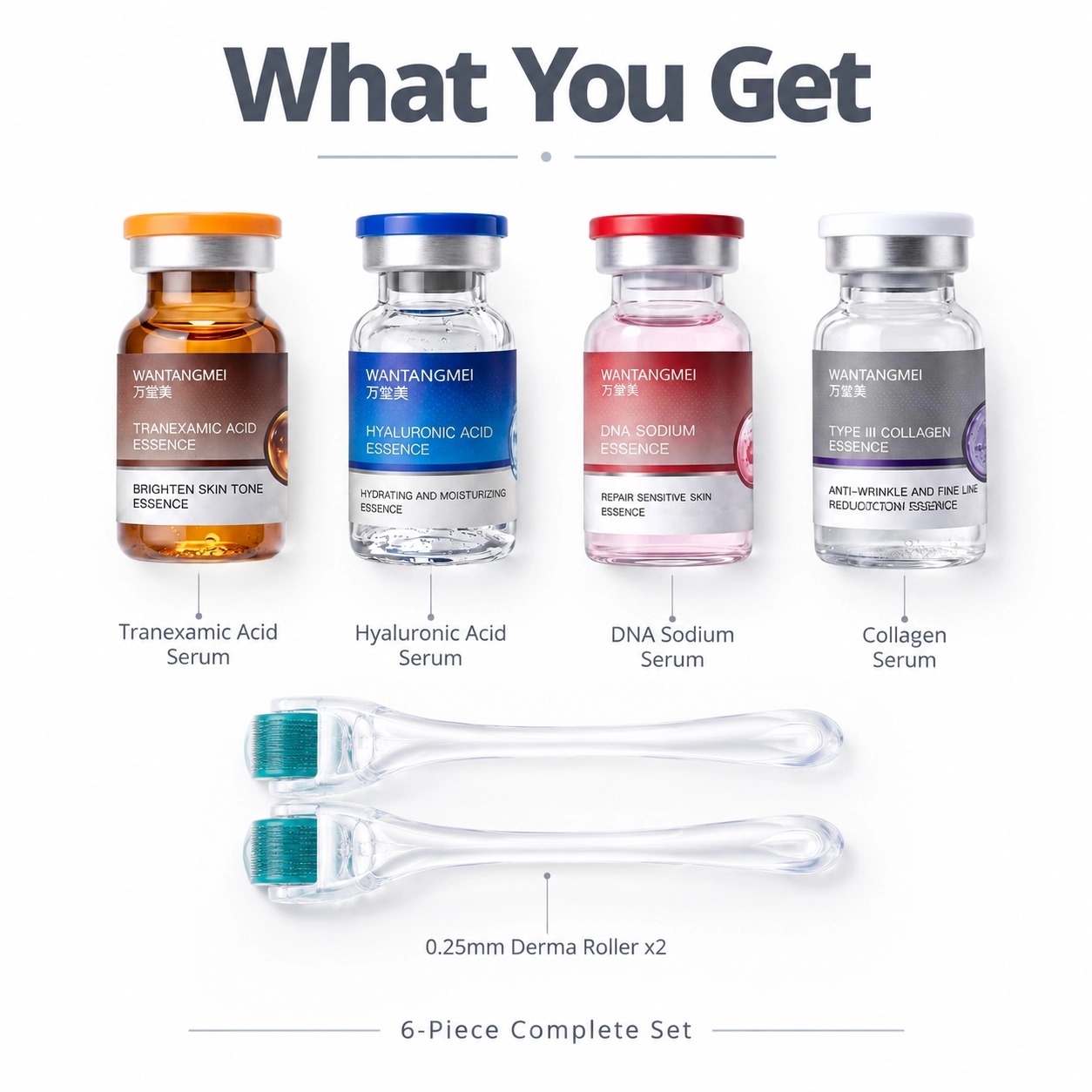 Hyaluronic Acid Facial Serum - Tranexamsäure, Hyaluronsäure, Natrium-DNA und Typ-III-Kollagen mit