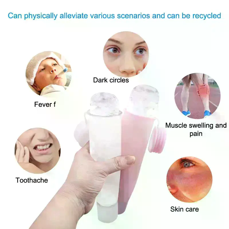 Face Ice Roller Puffiness - Silikon-Würfelform-Eisroller für das Gesicht, wiederverwendbar, zur