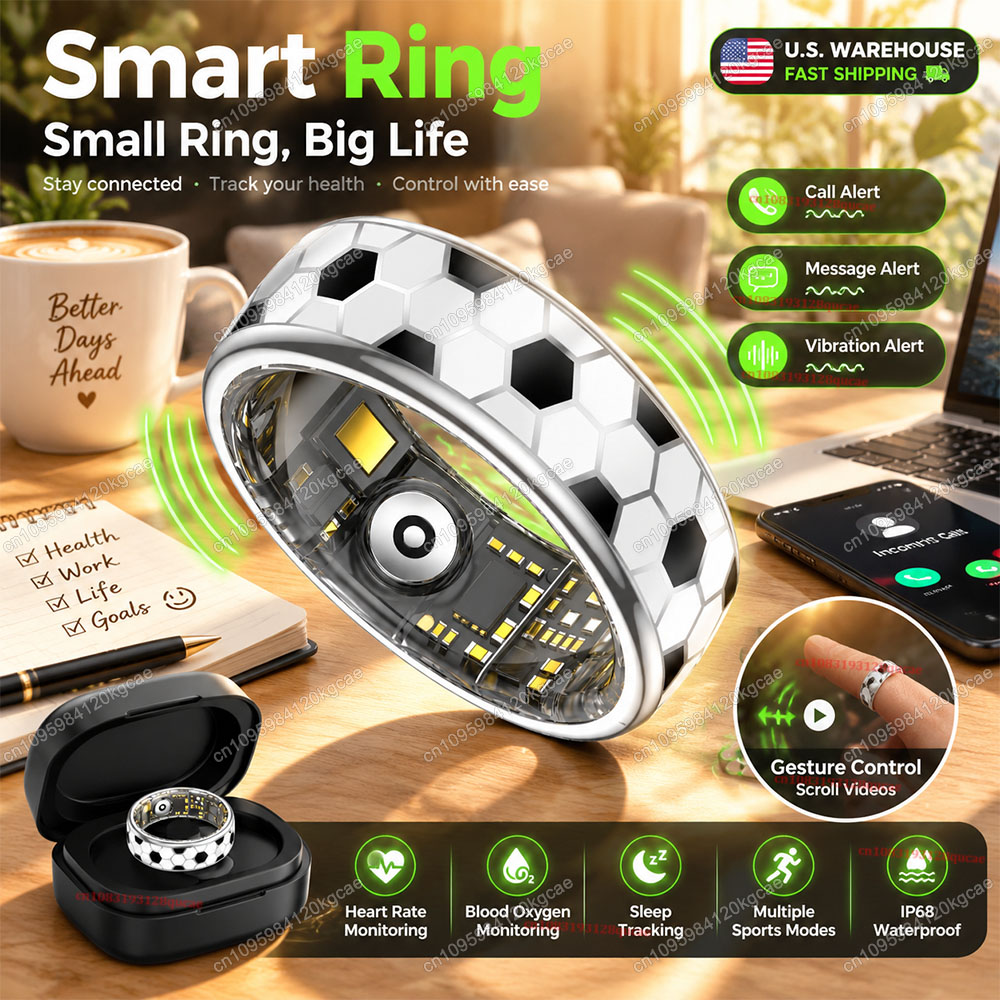 Health Monitors - 2026 Smart Ring Bluetooth-Anruf Vibrationsalarm Herzfrequenz-