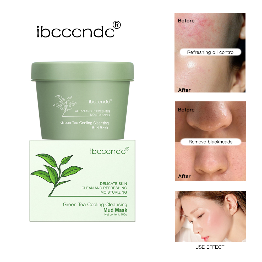 Green Tea Cleansing Clay Mask - Grüntee-Schlammmaske, natürliche Hautpflege, Tiefenreinigung der Poren,