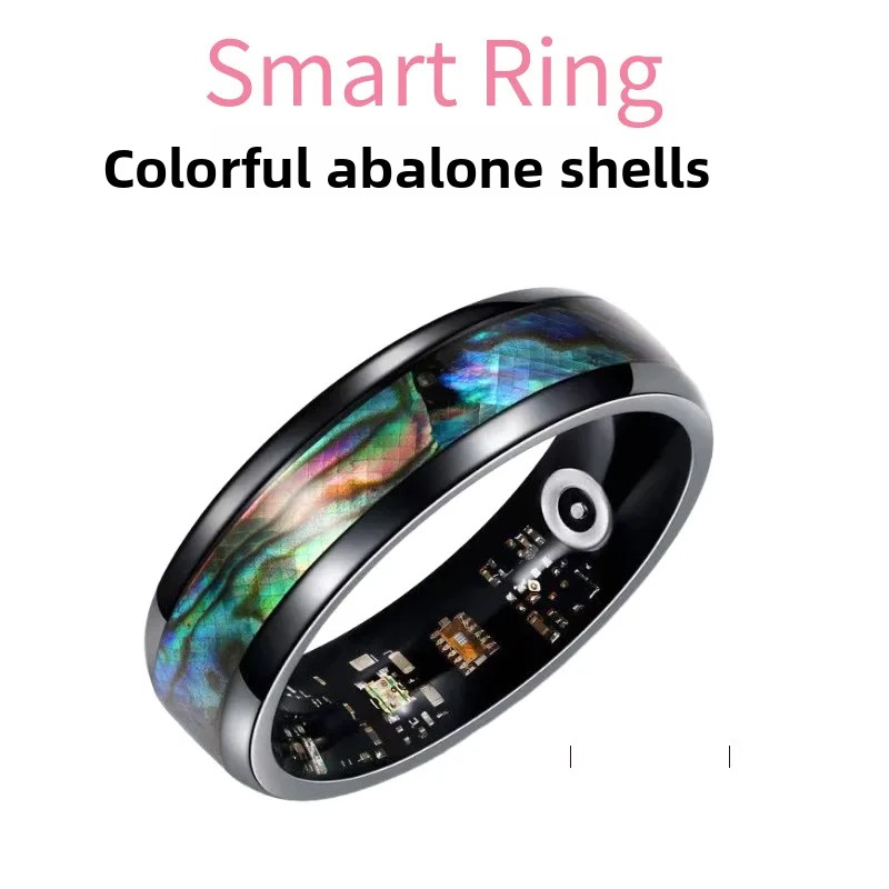 Health Monitors - Bunter Abalone-Muschel Smart Ring Fitness-Tracker Herzfrequenz