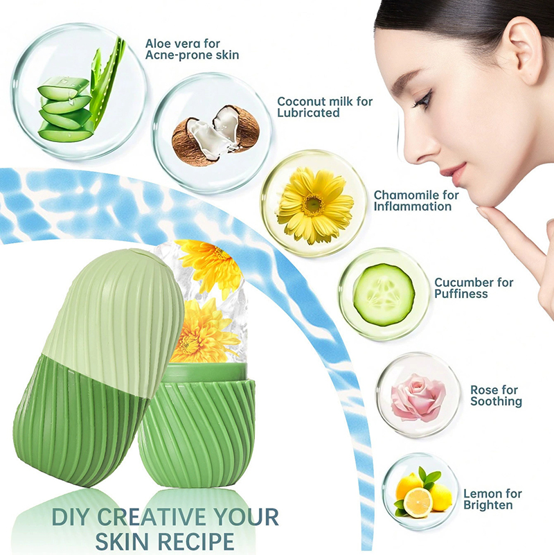Face Ice Roller Puffiness - 【1 Stück Silikon-Eisroller-Form, wiederverwendbare Schale zur