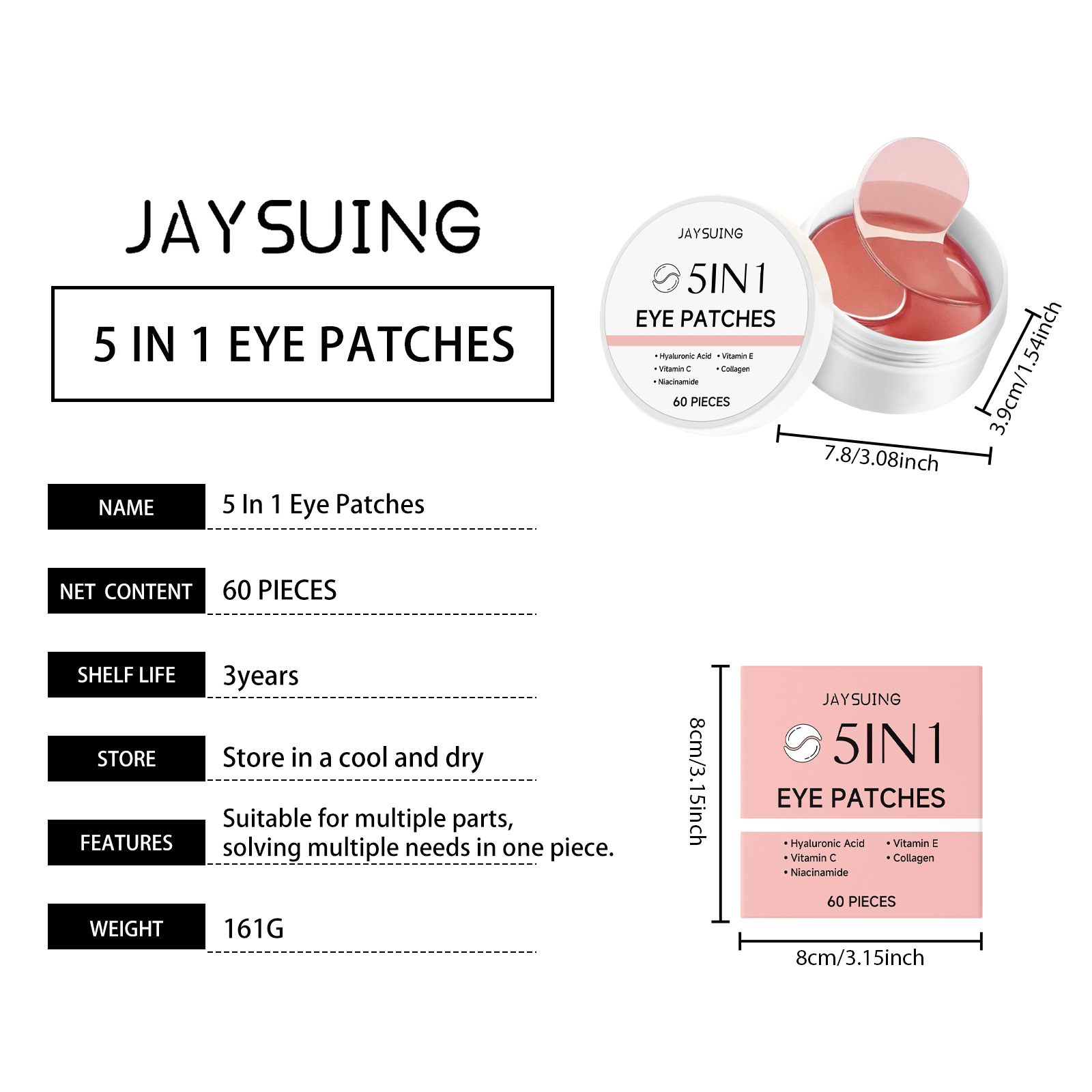 JAYSUING 5-in-1 Augenpatches m – Hyaluronic Acid Facial Serum Bewertung und Preis